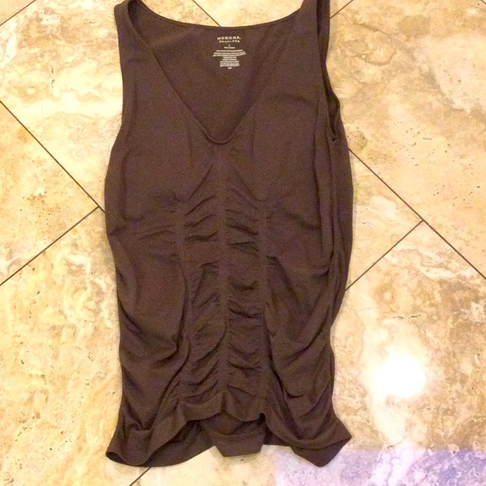 Merona gathered brown tank top